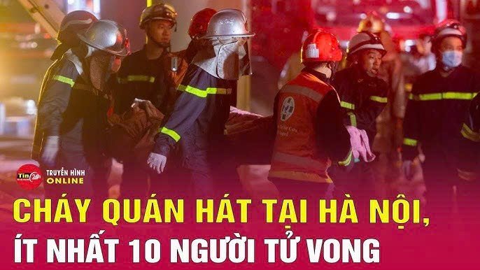 Vụ ch á y quán cà phê làm 11 r a đ i ở Hà Nội: Lửa bùng lên dữ dội, chặn kín lối ra vào