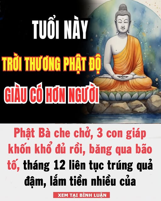 Phật Bà che chở, 3 con giáp khốn khổ đủ rồi, băng qua bão tố, tháng 12 liên tục trúng quả đậm, lắm tiền nhiều của, sự nghiệp đỉnh cao