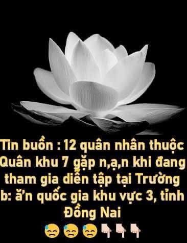 Không tin nổi, Tin buồn : 12 quân nhân thuộc Quân khu 7 gặp n,ạ,n khi đang tham gia diễn tập tại Trường b: ă’n quốc gia khu vực 3, tỉnh Đồng Nai