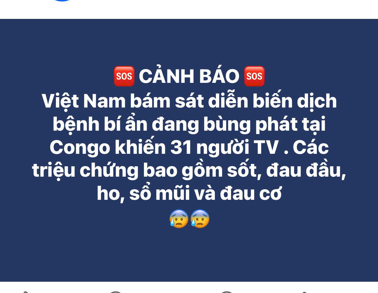 Việt Nam bám sát diễn biến dịch bệnh bí ẩn đang bùng phát tại Congo khiến 31 người TV